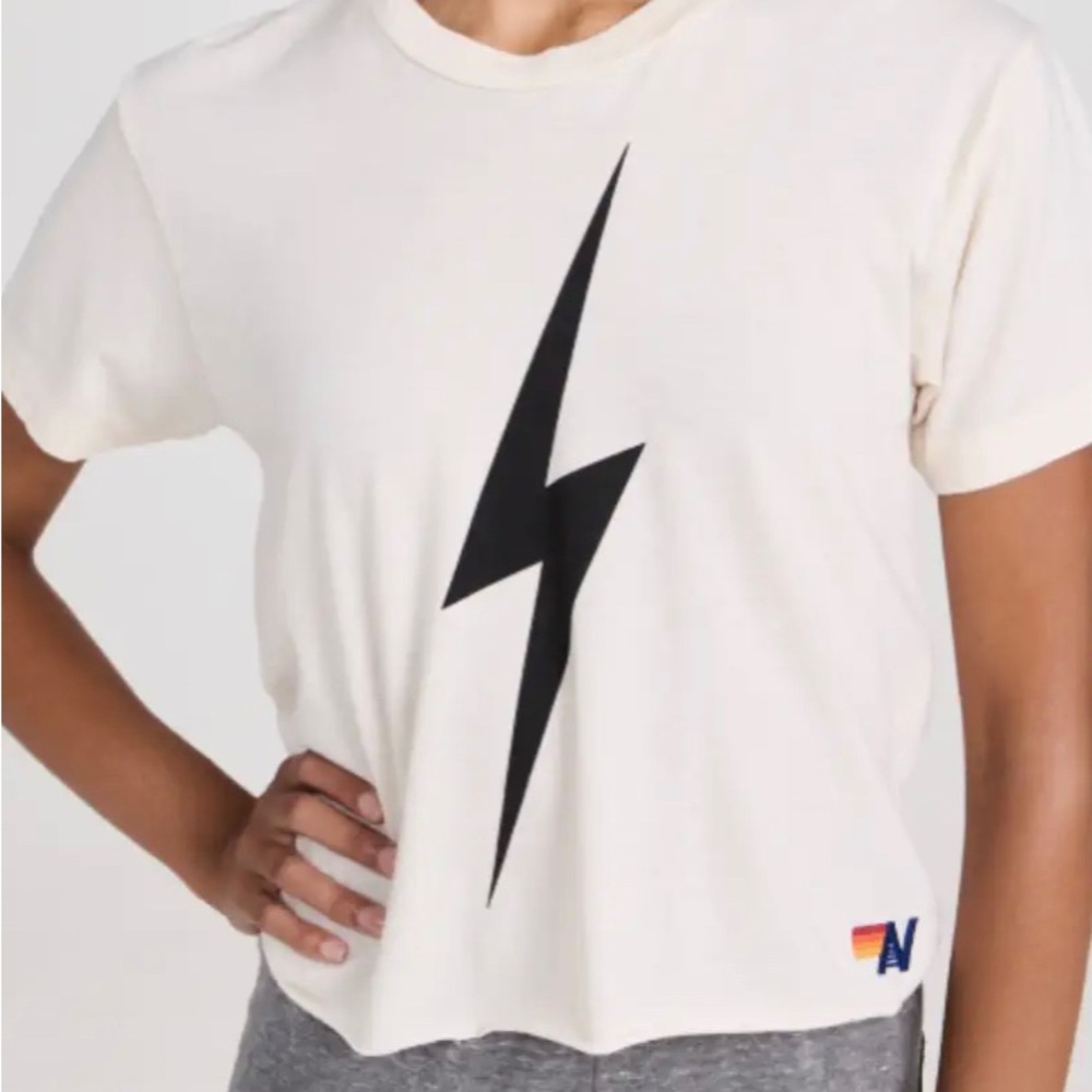 Aviator Nation Bolt Tee in Cream Color